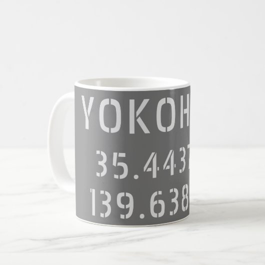 Mug Latitude et longitude Yokohama (Devant gauche)