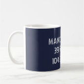 Mug Latitude Longitude de Manchester (Gauche)