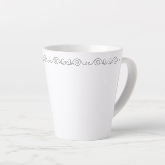 Mug Latte à Motifs en Argent (Angle droit)