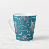 Mug Latte Art Déco Bleu (Angle gauche)