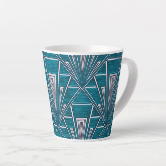 Mug Latte Art Déco Bleu (Angle droit)