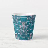 Mug Latte Art Déco Bleu (Devant)