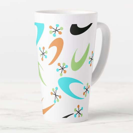 Mug latte atomique du milieu du siècle (Angle droit)