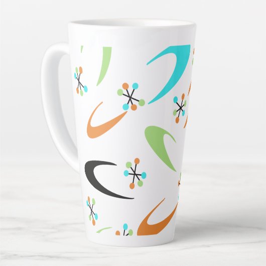 Mug latte atomique du milieu du siècle (Angle gauche)