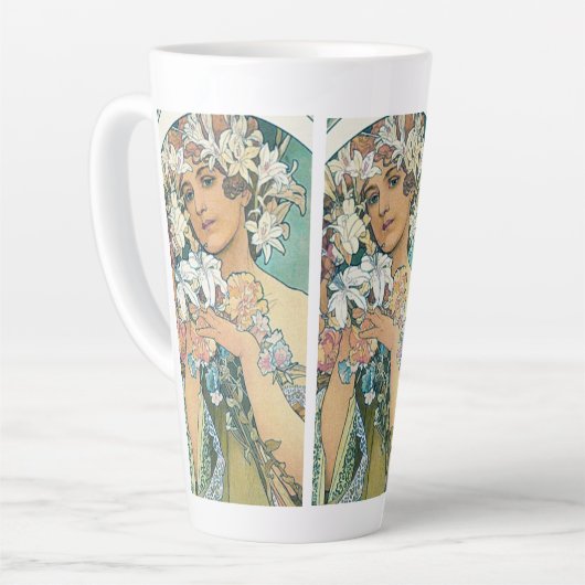 MUG LATTE AVEC IMPRIMATION MUCHA (Angle gauche)