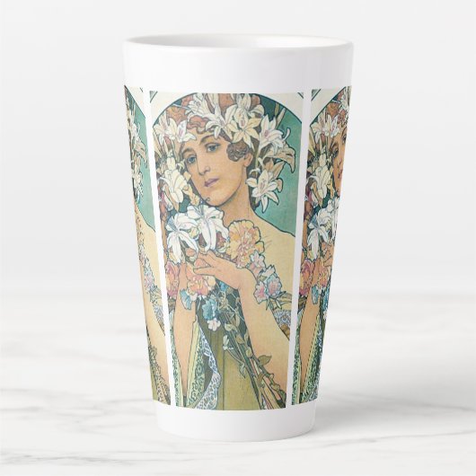 MUG LATTE AVEC IMPRIMATION MUCHA (Devant)