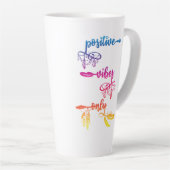 Mug Latte Bohème Ombré Arc-en-Ciel Vibes Positives (Angle droit)