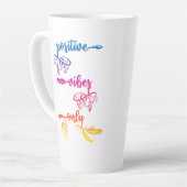 Mug Latte Bohème Ombré Arc-en-Ciel Vibes Positives (Angle gauche)
