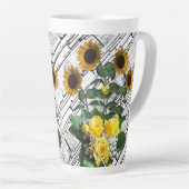 Mug Latte Brique Blanche Tournesol (Angle droit)