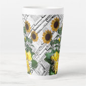 Mug Latte Brique Blanche Tournesol (Devant)