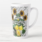Mug Latte Brique Blanche Tournesol (Droite)