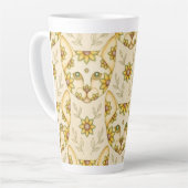 Mug Latte CHAT JAUNE AVEC FLEURS (Angle gauche)