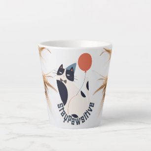 Mug Latte Chat Tuxedo StayPawsitive à Silhouette M