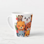 Mug Latte Collage Animaux de Dessin Animé Mignons (Angle gauche)