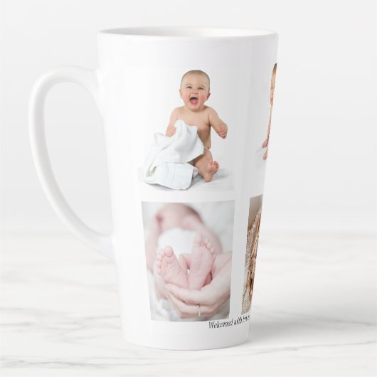 Mug Latte Collage Photo de Bébé (Gauche)