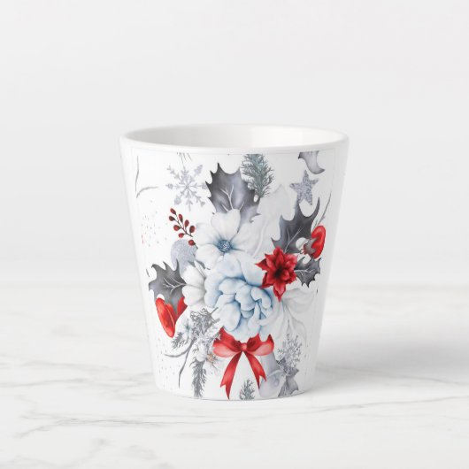Mug latte de Noël blanc (Devant)