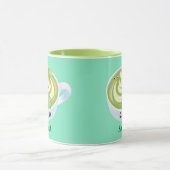 Mug Latte De Thé Vert Matcha Chaud Avec Cute Frogs (Centre)