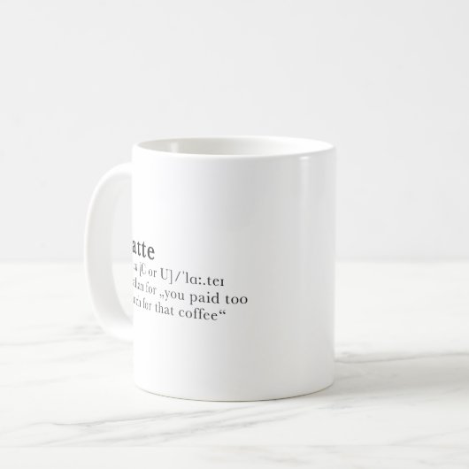 Mug Latte - définition de dictionnaire (Devant gauche)