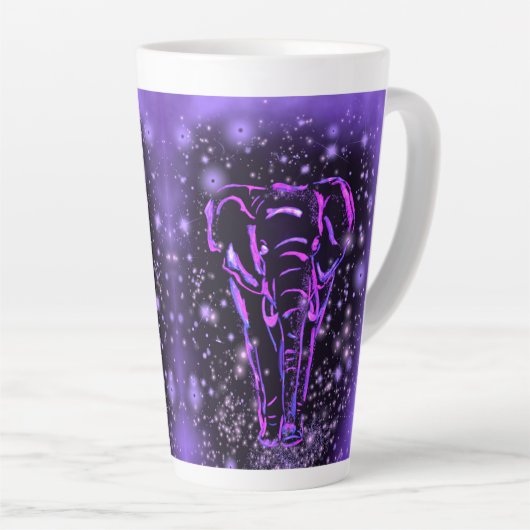 Mug latte d'éléphant violet (Angle droit)
