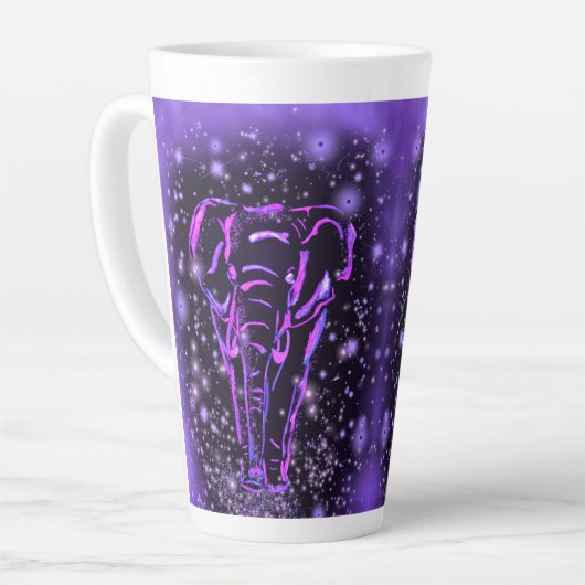 Mug latte d'éléphant violet (Angle gauche)