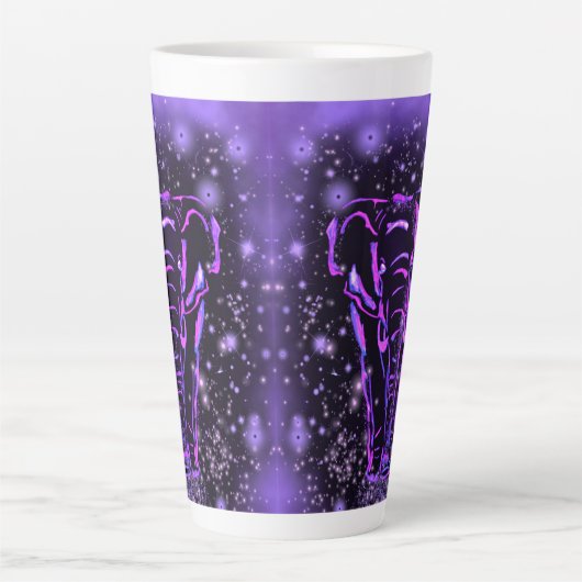 Mug latte d'éléphant violet (Devant)