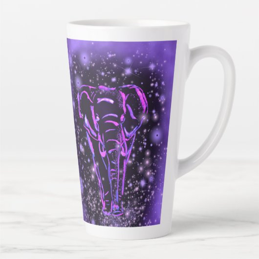 Mug latte d'éléphant violet (Droite)