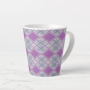MUG LATTE EN TRICOT ARGYLE LILAS