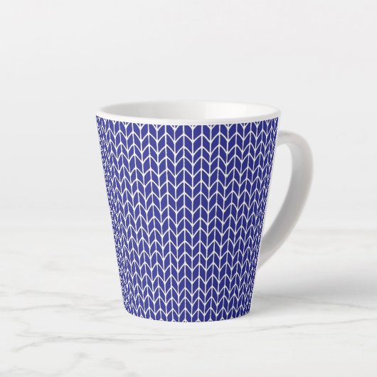 Mug Latte en tricot BLEU ROYAL (Angle droit)