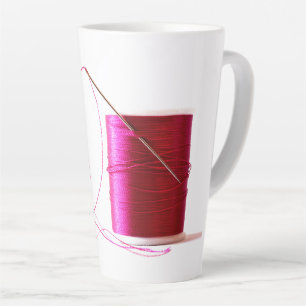 Mug Latte Fil et Aiguille Rose