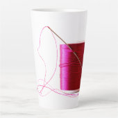 Mug Latte Fil et Aiguille Rose (Devant)