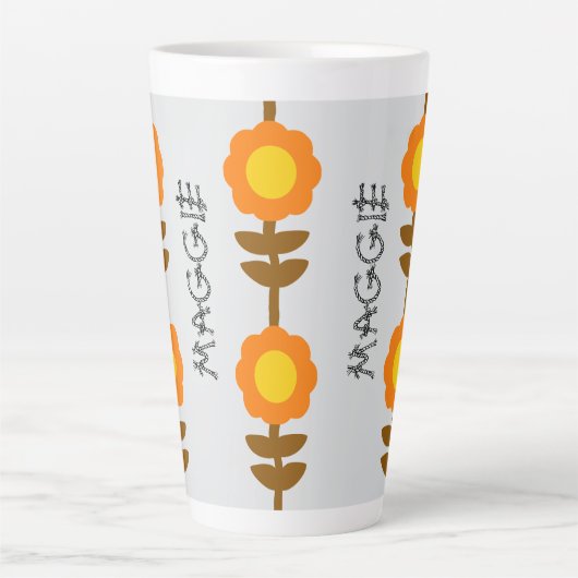 Mug Latte Fleur Ensoleillée (Devant)