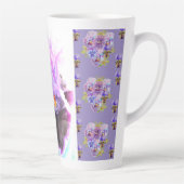 Mug Latte floral Iris Iris violet peint à la main (Droite)