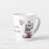 Mug Latte Illustrations de Chats Adorables (Angle droit)