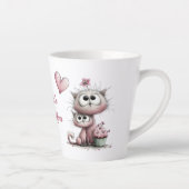 Mug Latte Illustrations de Chats Adorables (Droite)