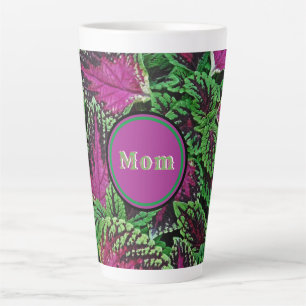 MUG LATTE "MOM" DE MAGENTA ET DE COLÈRE VERTE