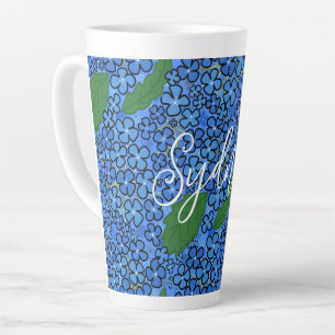 Mug Latte Nom Personnel Art Floral