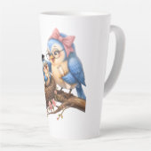 Mug Latte Oiseau de Remise des Diplômes Mignon (Angle droit)