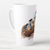 Mug Latte Oiseau de Remise des Diplômes Mignon (Angle gauche)