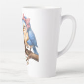 Mug Latte Oiseau de Remise des Diplômes Mignon (Droite)