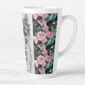 Mug Latte Tasse Aquarelle Roses Llama Alpacca Mign (Droite)