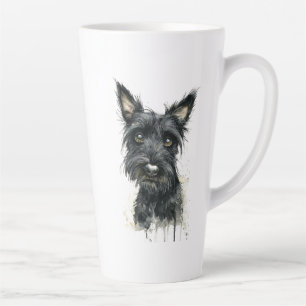 Mug Latte Terrier Écossais Noir