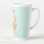 Mug Latte Vert Monogramme Jardin Fleuri Romantique (Droite)