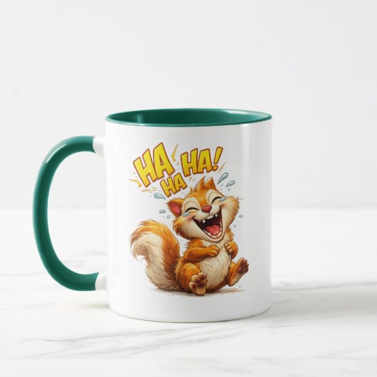Mug Laughing Squirrel Cute Cartoon Illustration (Gauche)