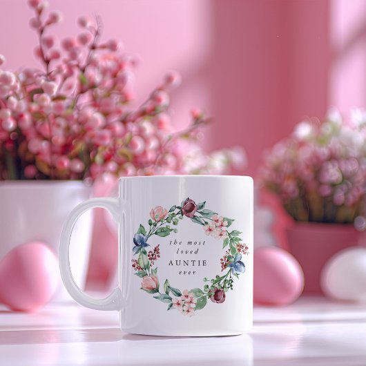 Mug L'AUNTIE la plus aimée jamais fleurie Wreath