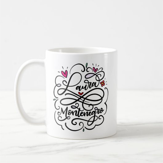 Mug Laura Montenegro, Lettre main (Gauche)