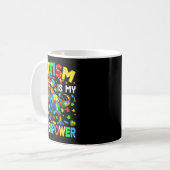 Mug L'autisme est superpuissance dinosaure t-rex autis (Devant gauche)