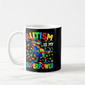 Mug L'autisme est superpuissance dinosaure t-rex autis (Gauche)