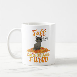 Mug L'automne est mon deuxième F-Word préféré - Chat d