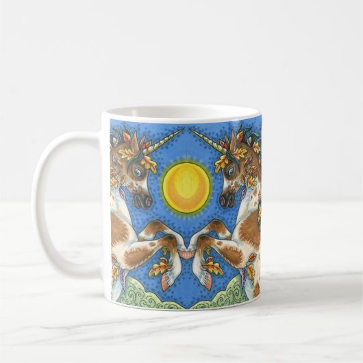 MUG L'AUTOMNE PART SUR UN STALLION UNICORN, HORSE (Gauche)