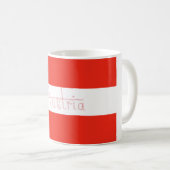 Mug L'Autriche - drapeau et manuscrit (Devant droit)